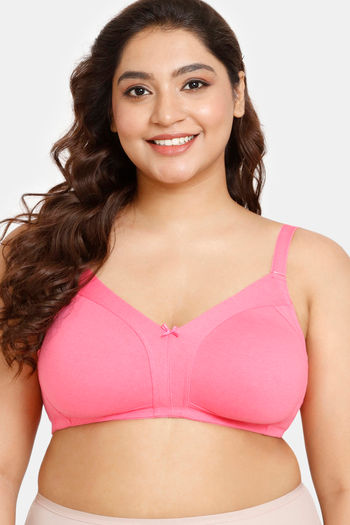 Buy Rosaline Everyday Double Layered Non Wired 3/4th Coverage Super Support Bra - Pink Lemonade